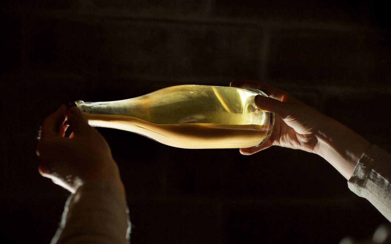 Hefedepot bei der Fläschengärung von Sekt