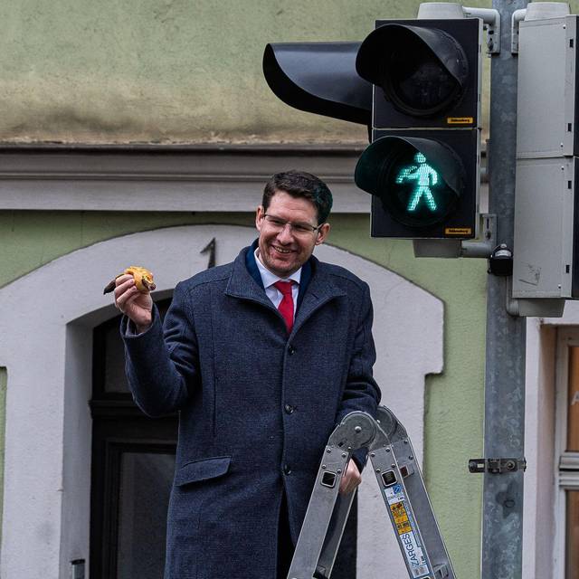 Ampelmännchen mit Bratwurst in Coburg