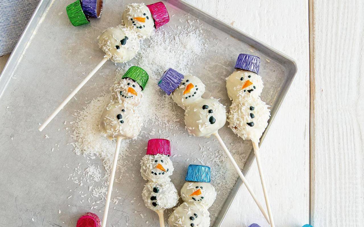 Schneemänner am Stiel