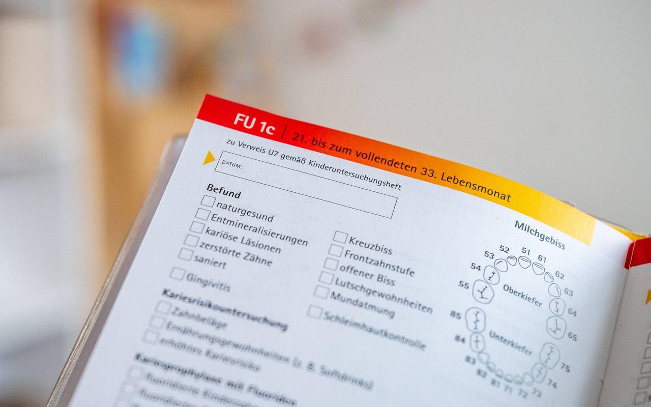 Zahnärztliches Untersuchungsheft im U-Heft ür Kinder