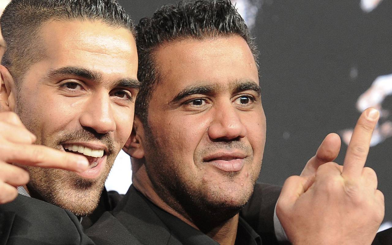 Der Rapper Bushido (l) posiert mit Arafat Abou-Chaker