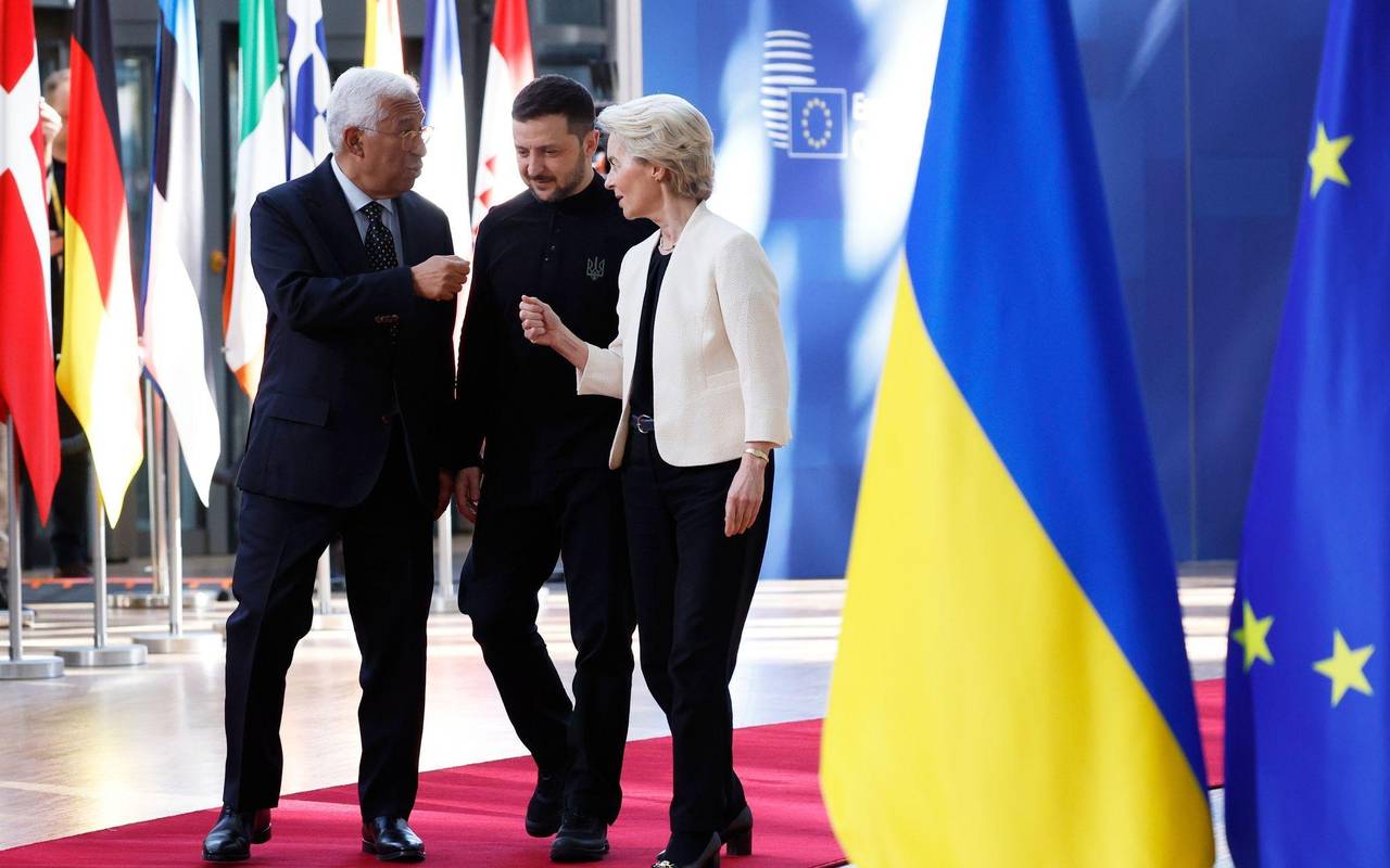 Costa, Selenskyj und von der Leyen
