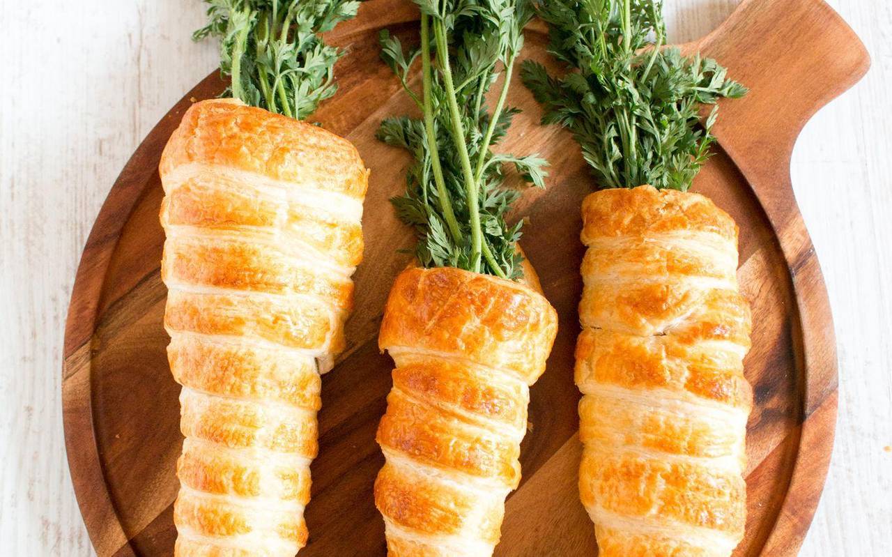 Gefüllte Möhren-Hörnchen mit Rote-Linsen-Hummus