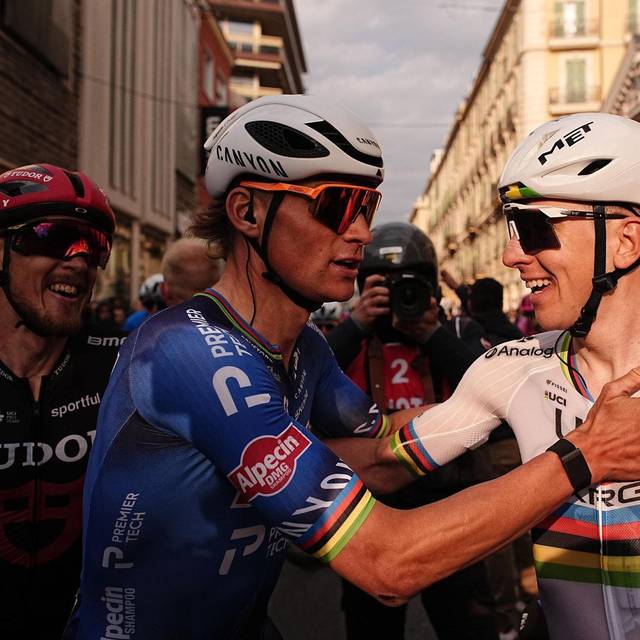 Mathieu van der Poel und Tadej Pogačar