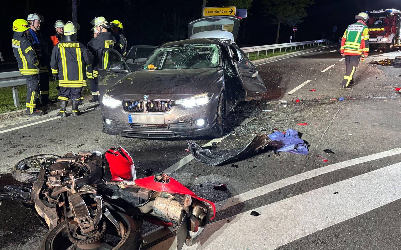 Motorradunfall auf der Bundesstraße 13