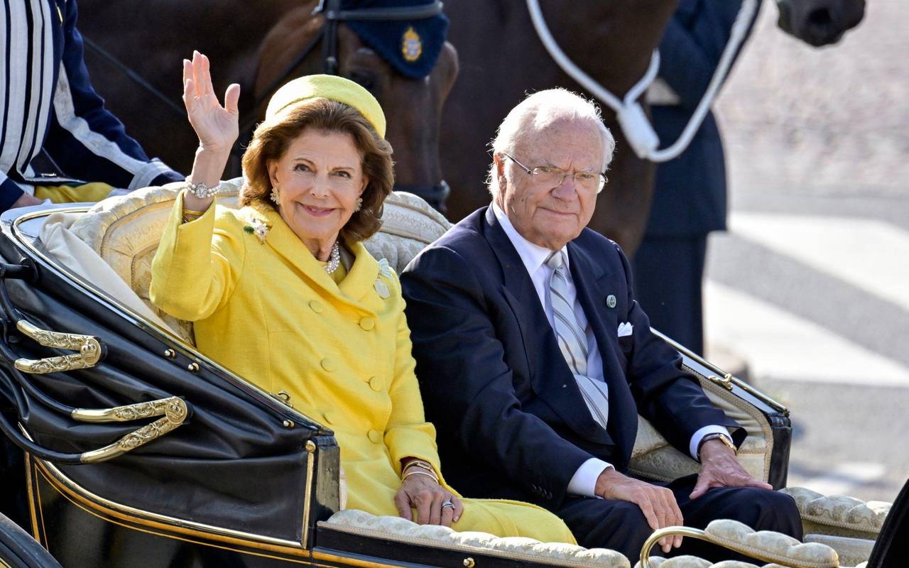 Kutschfahrt des schwedischen Königspaares