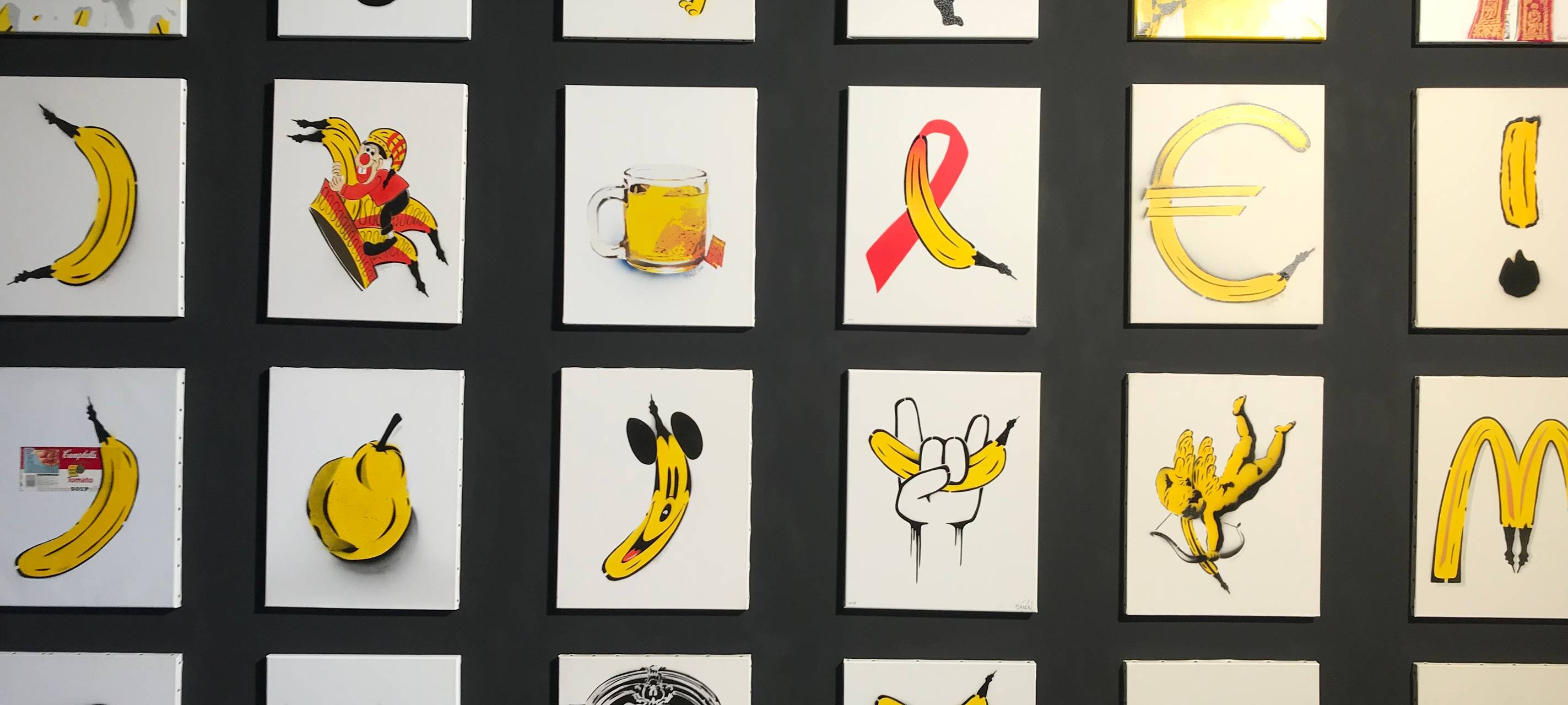 Kunst-Ausstellung: "German Urban Popart" vom Bananen-Sprayer in Köln eröffnet