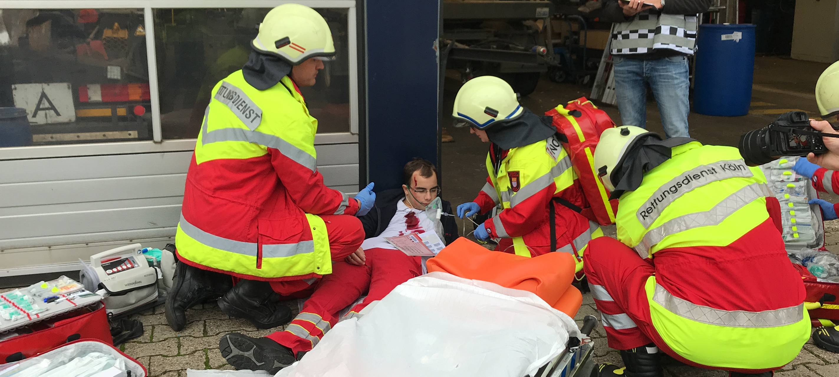 Feuerwehr und Rettungsdienst proben Großeinsatz