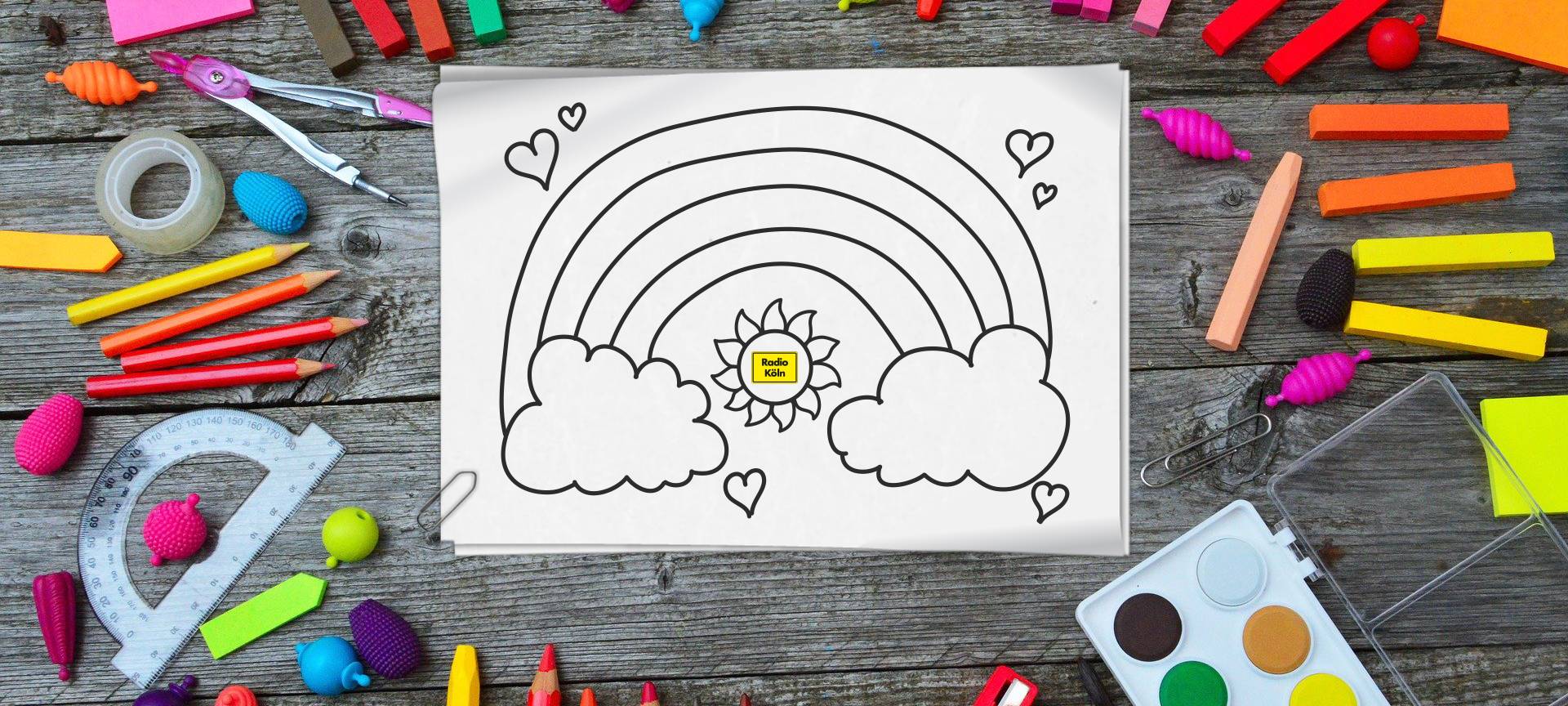 Für Kinder: Der Regenbogen zum Ausmalen!