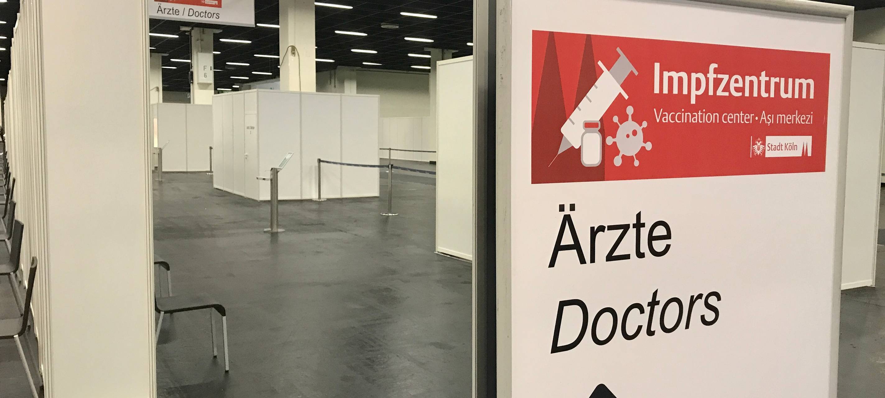 Impfzentrum in der koelnmesse ist einsatzbereit