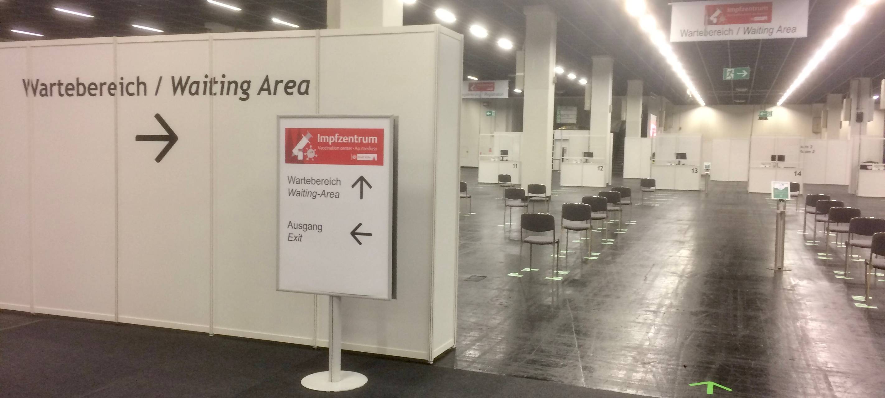 Impfzentrum in der koelnmesse ist einsatzbereit