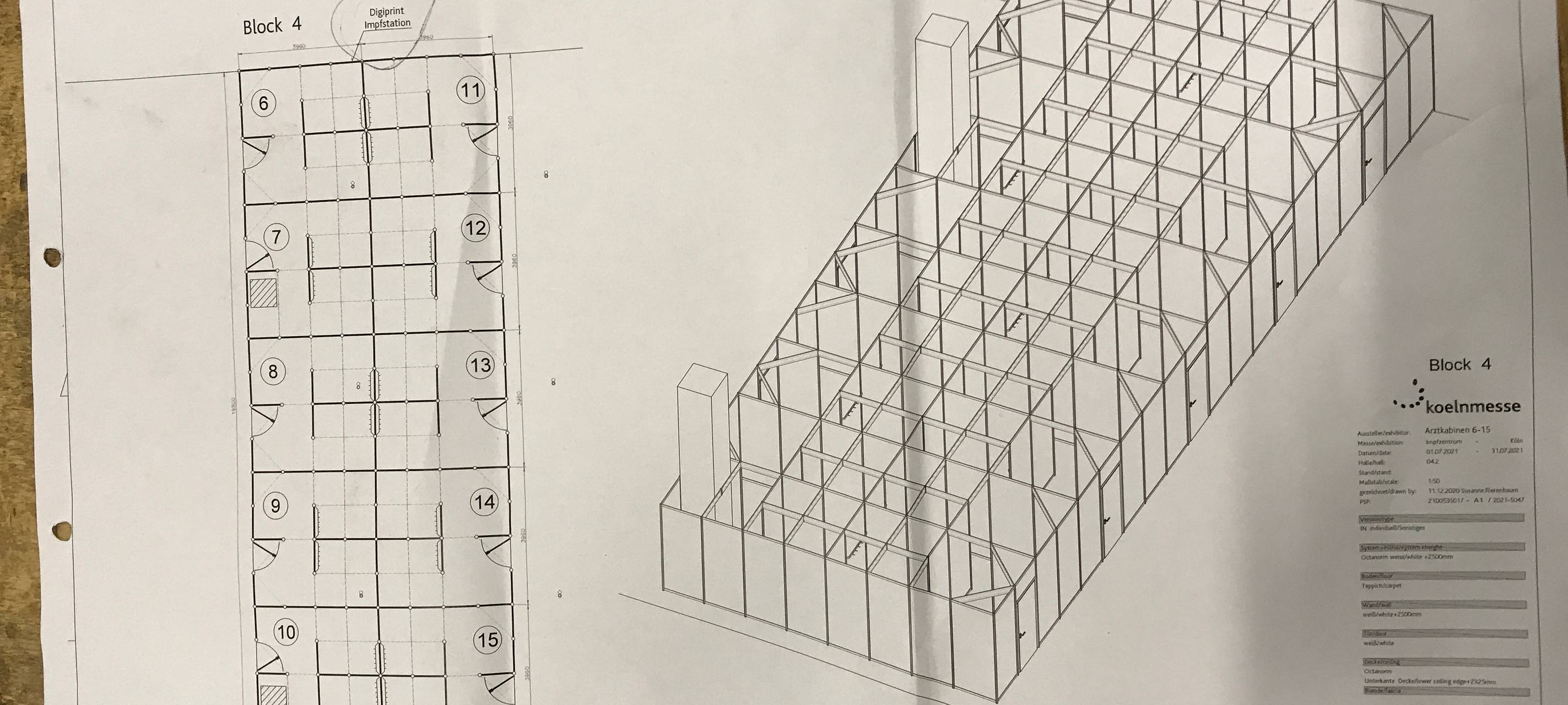 Aufbau im Corona-Impfzentrum gestartet