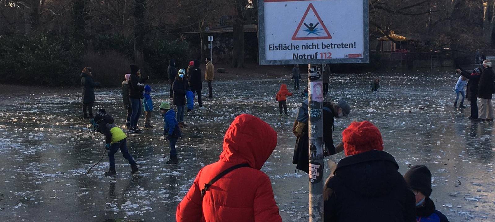 Lebensgefahr bei Betreten von Eisflächen