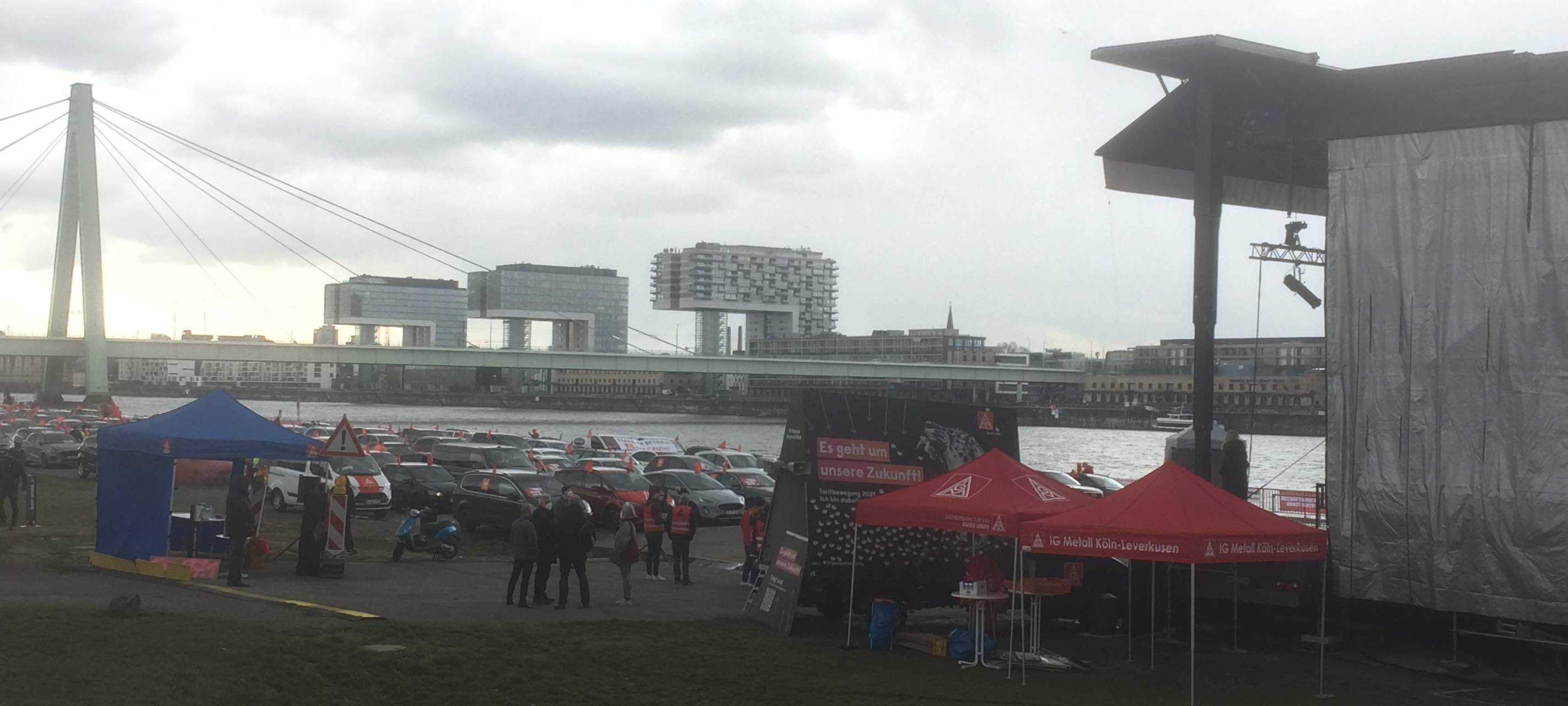 Warnstreik der IG Metall auf der Deutzer Werft