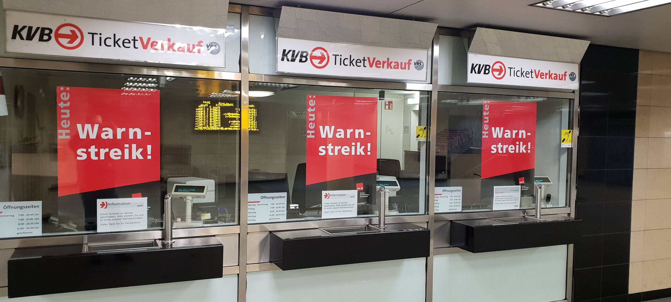 Warnstreik bei der KVB am Montag