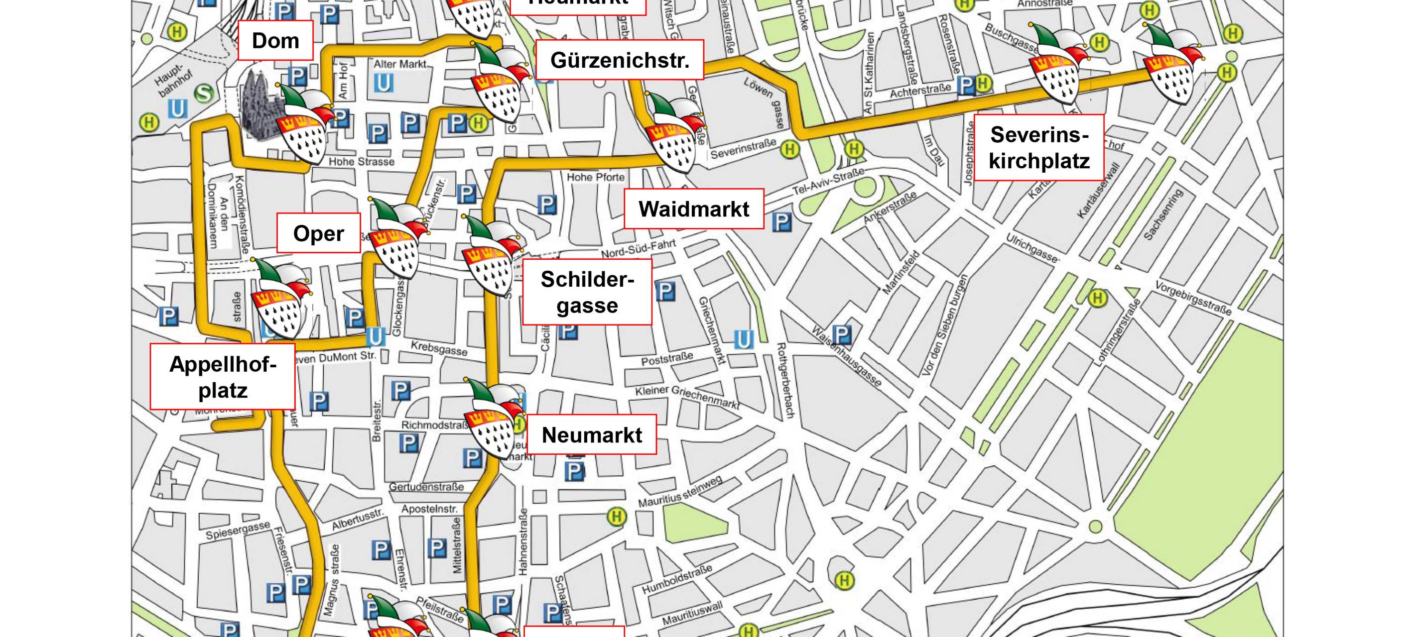 Ausstellung der Mottowagen in der Innenstadt