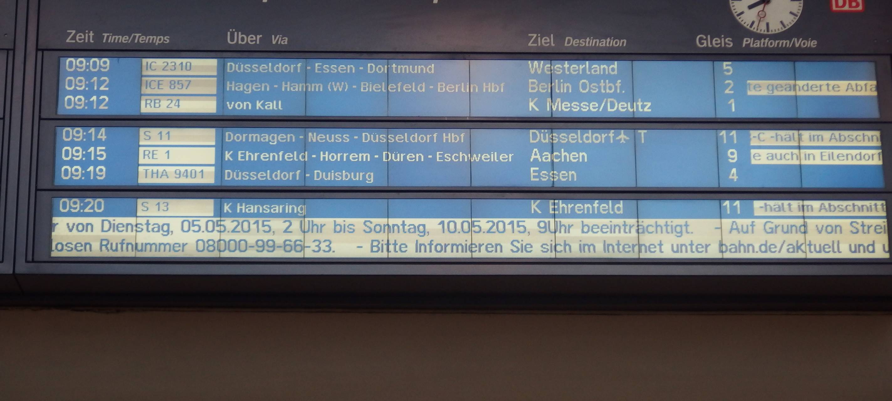Zugverbindung zwischen Köln und Hamburg läuft