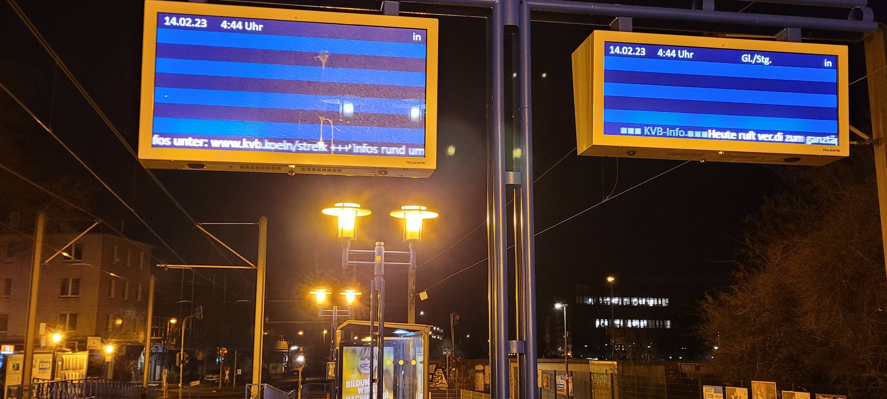 Zuverlässigere KVB-Anzeigetafeln - der Zeitplan