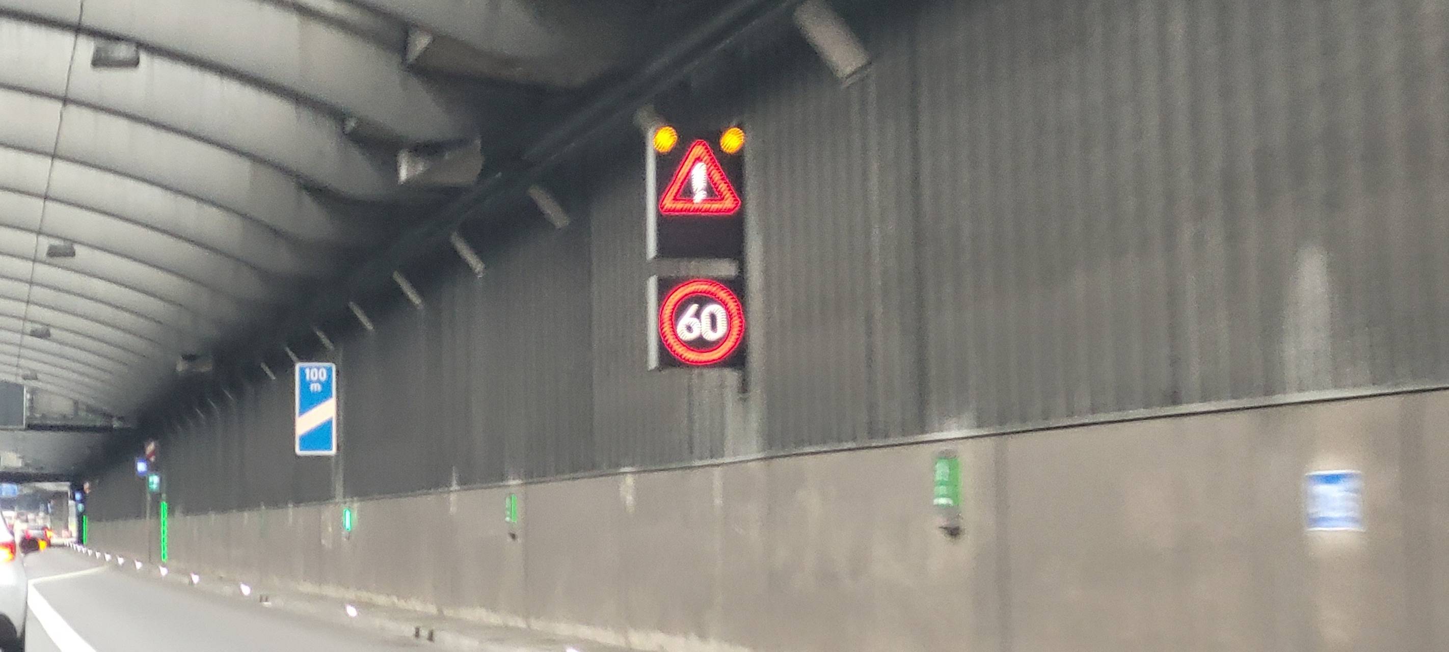 Vorübergehend Tempo 60 im Tunnel Lövenich