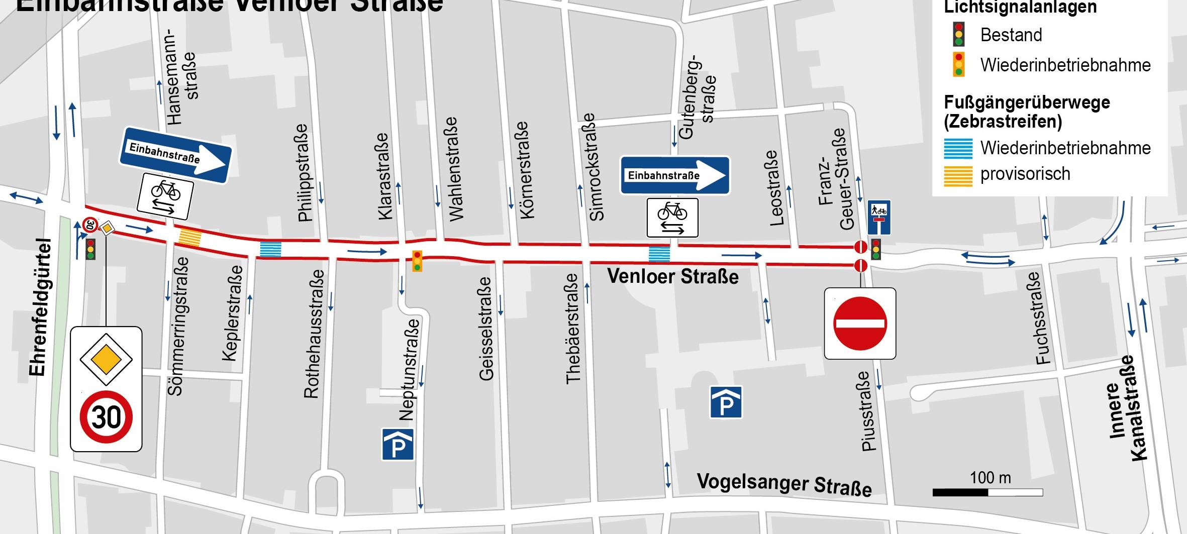 Venloer Straße wird teils zur Einbahnstraße