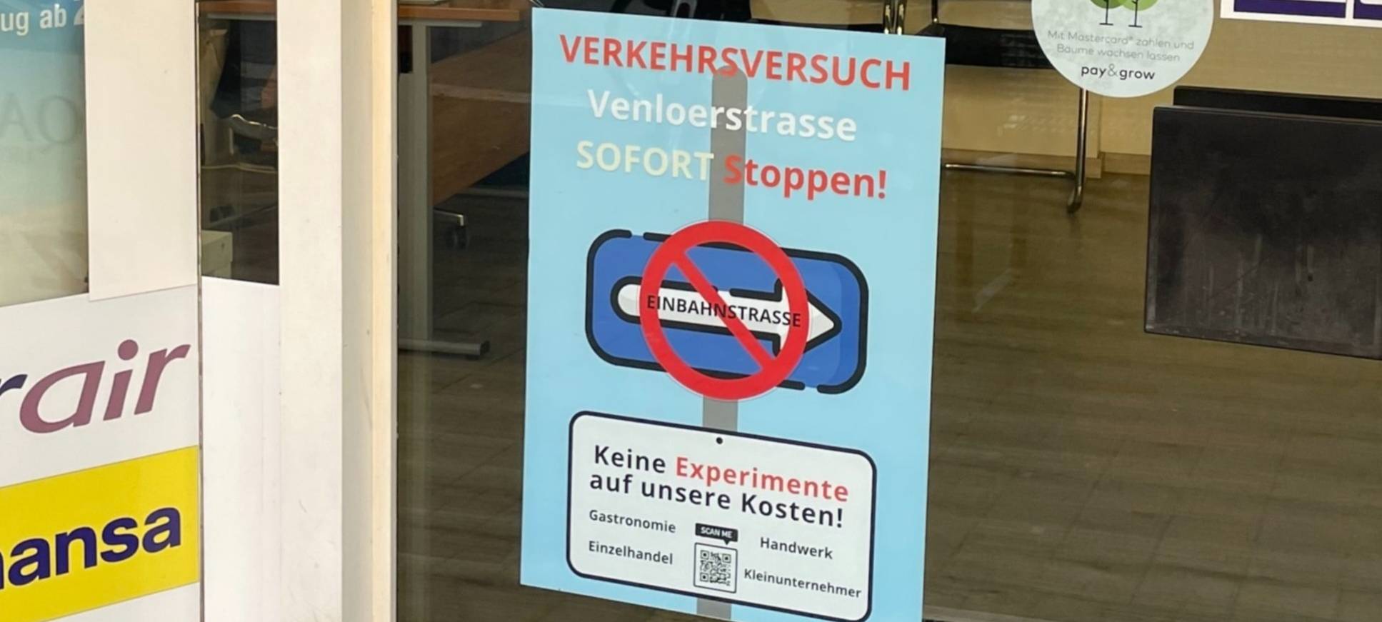 Plakataktion gegen Einbahnstraße