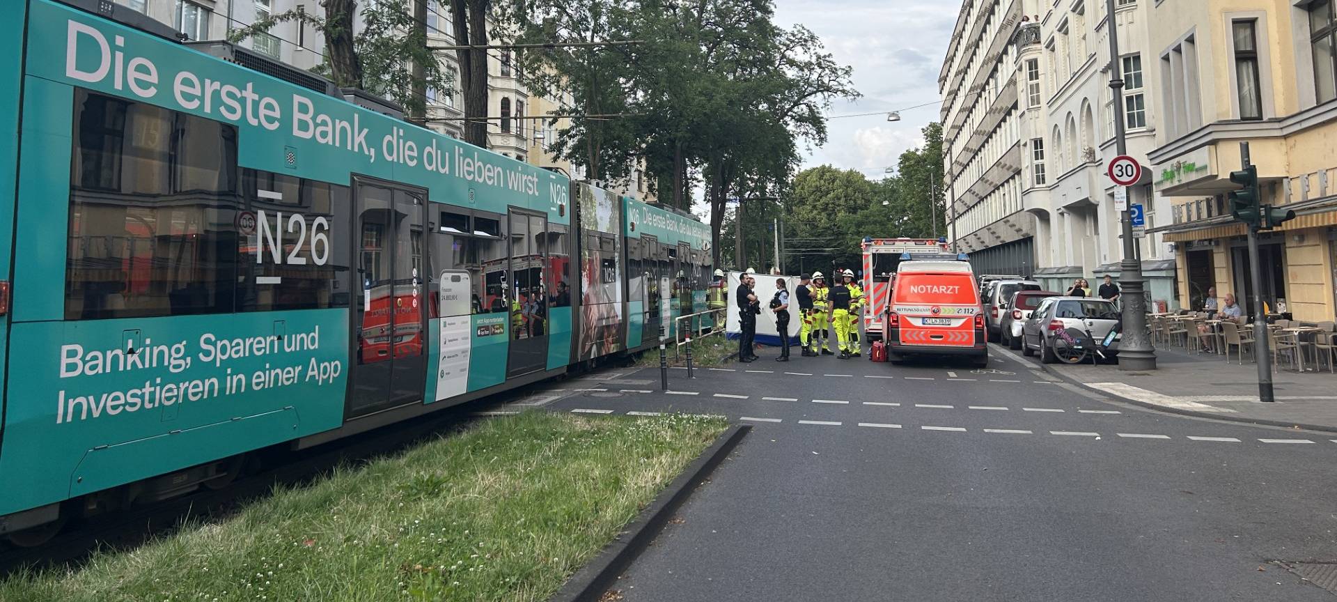 Tödlicher Unfall am Ubierring - KVB Bahn erfasst Radfahrer