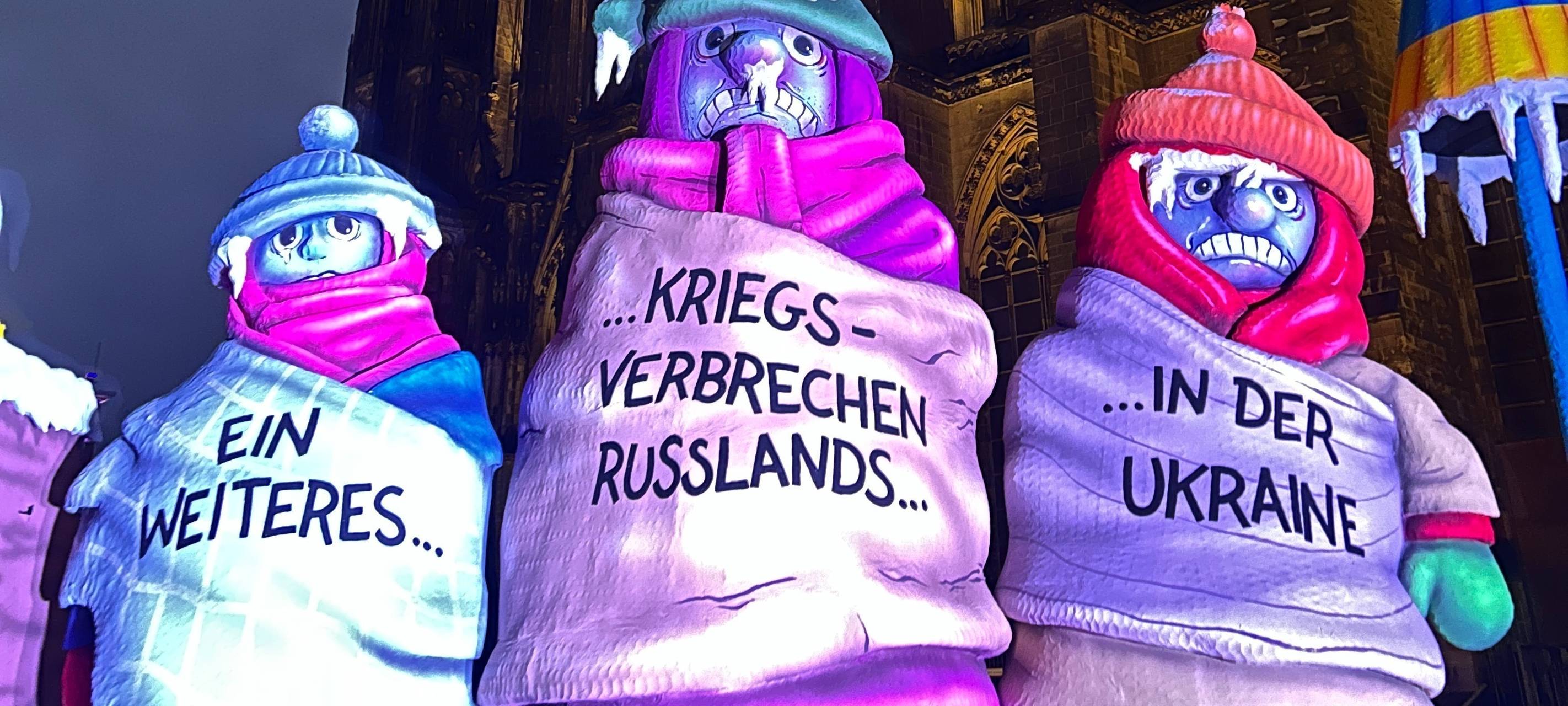 Gedenken zu vier Jahren Ukraine-Krieg in Köln