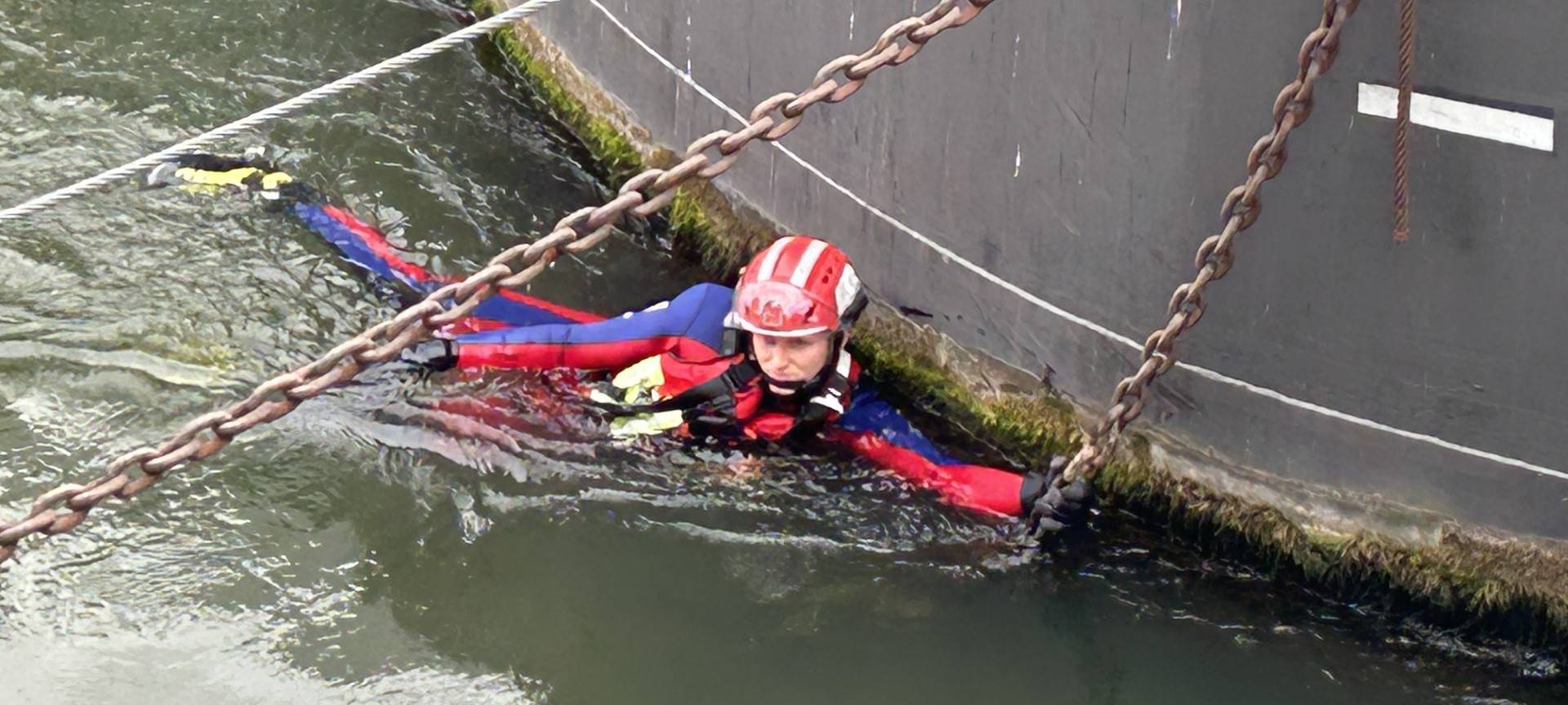 Rettungsübung am Rhein