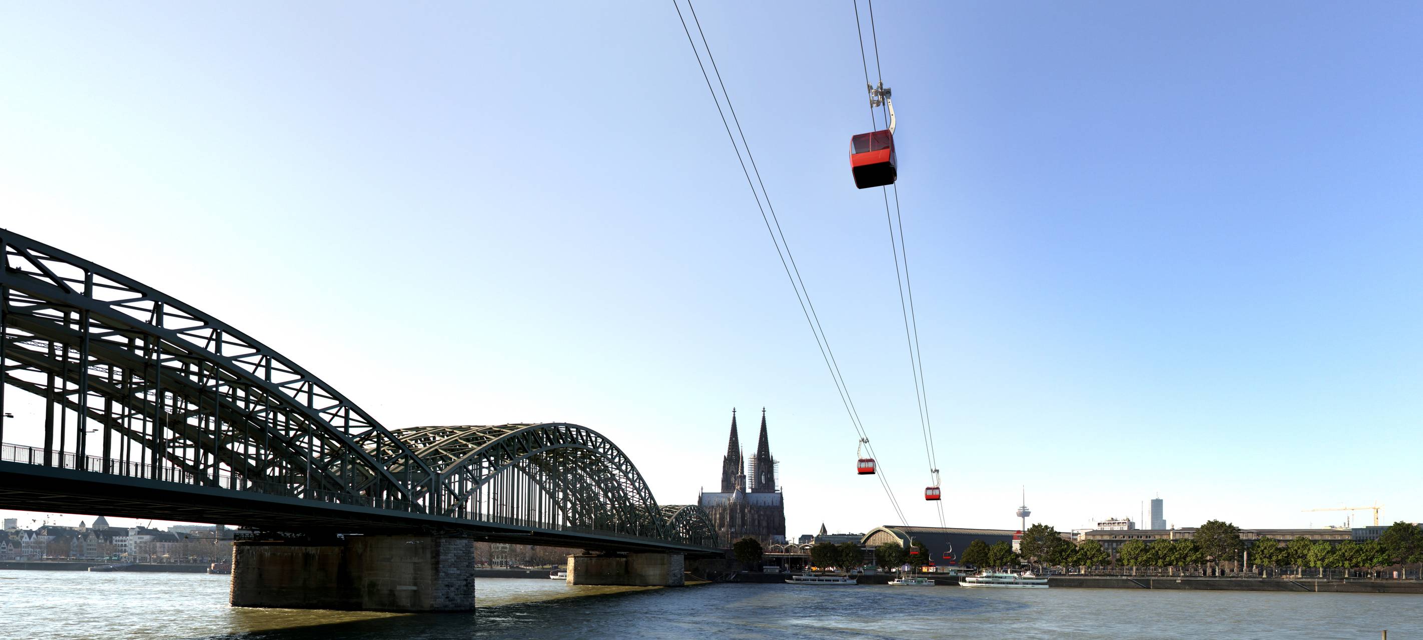 Kölner Nacht bei der Seilbahn