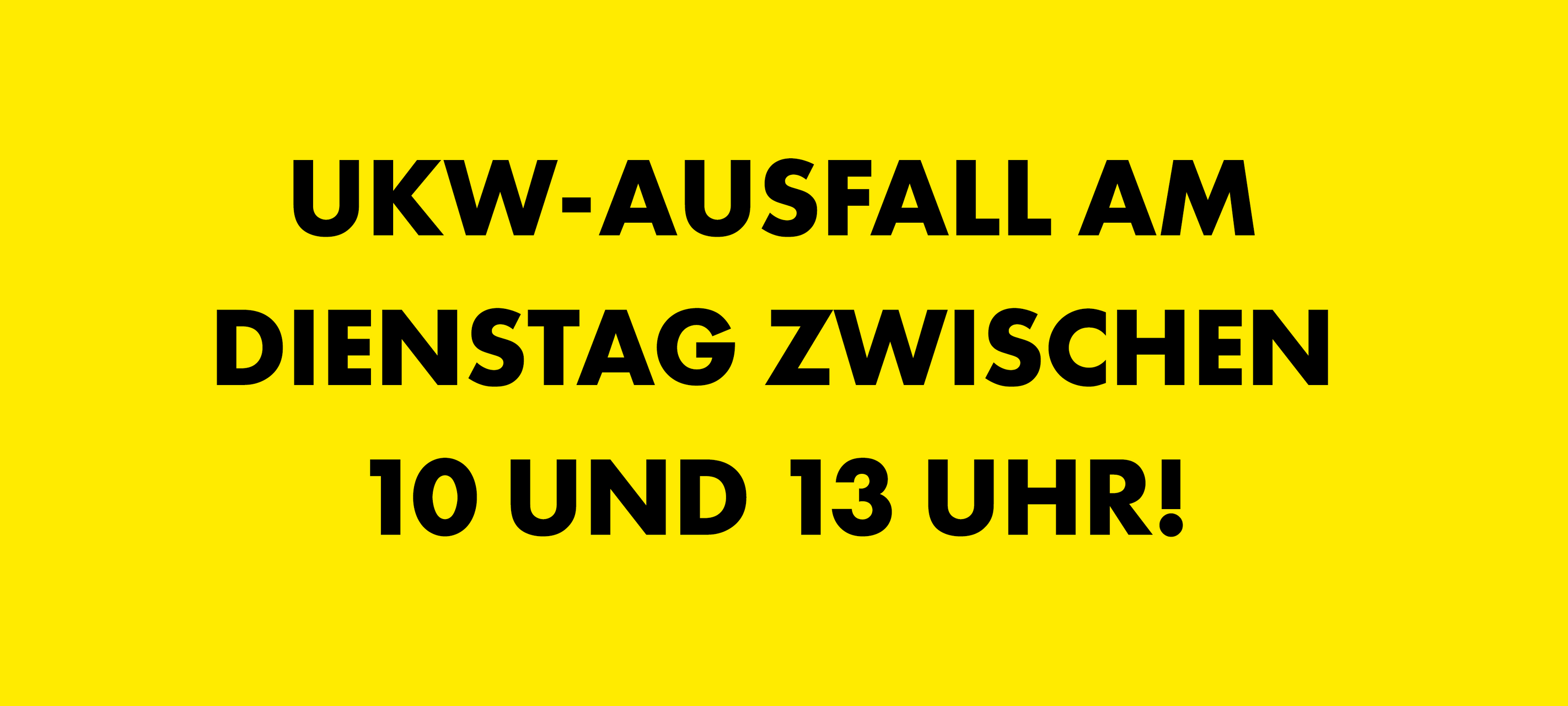 Ausfall unserer UKW-Frequenz zwischen 10 und 13 Uhr