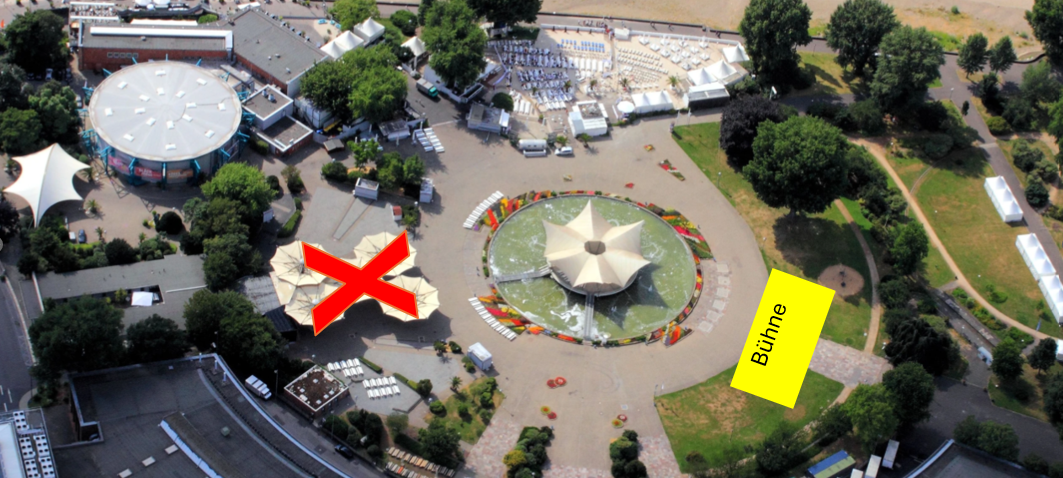 Die Radio Köln Weiberfastnachtsbühne am Tanzbrunnen